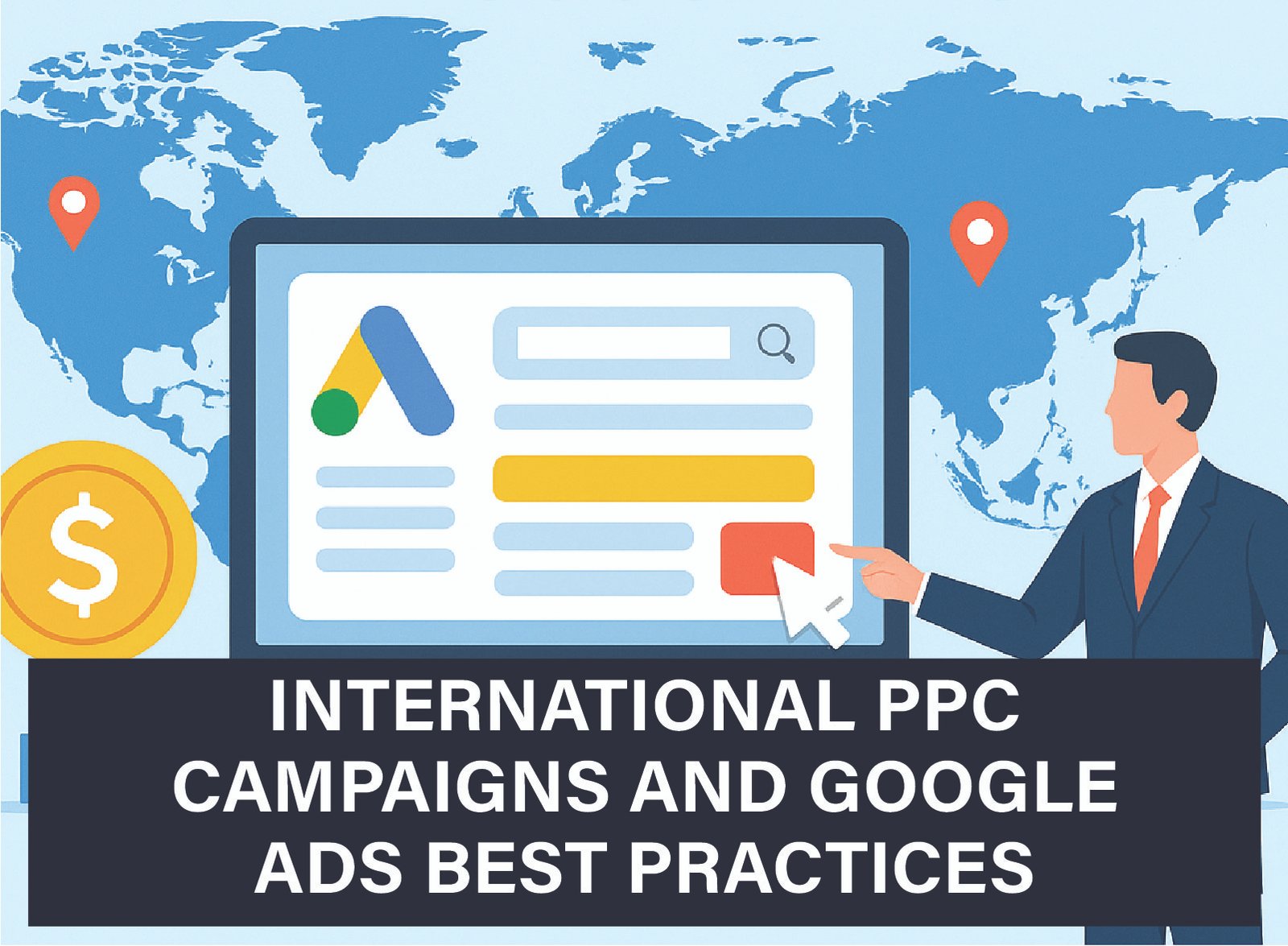 Guide to running successful international PPC campaigns with Google Ads, focusing on localization and strategy.