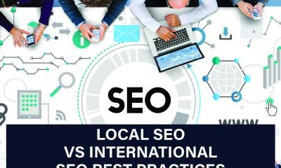 A comparison between local and international SEO practices, highlighting key strategies.